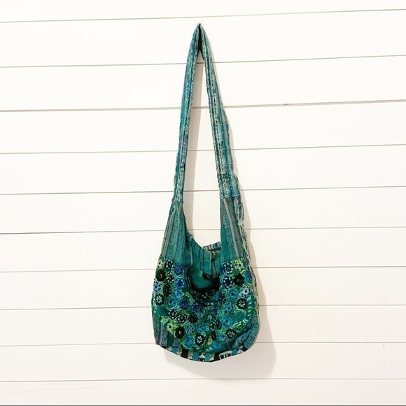 No Brand | Bobo Style Crossbody Green Embroidered Bag - Picture 1 of 16